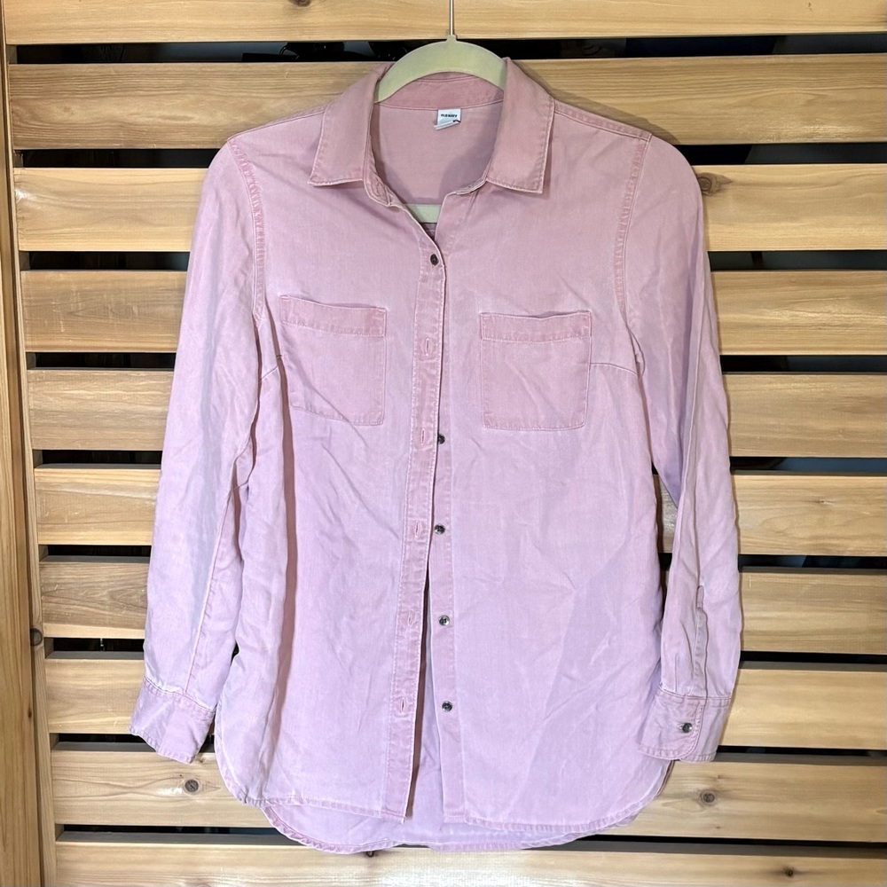 Old Navy 100% Tencel Pink Button-Up Shirt